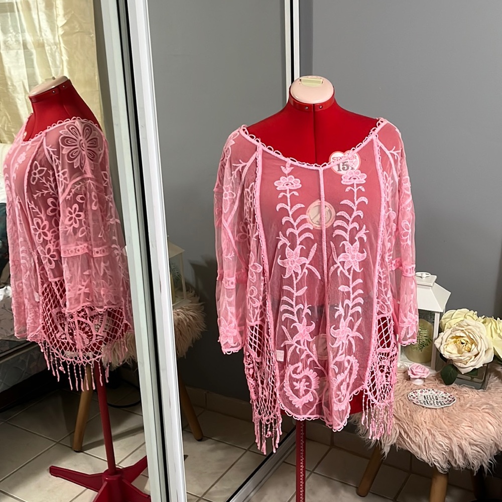 Pink sheer tunic